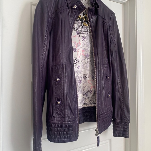 Mackage Leather Jacket Women’s Purple Size XS - Picture 10 of 11